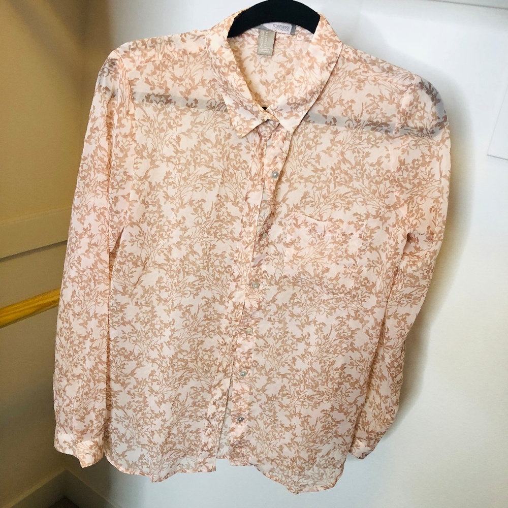 Peach/Pink Floral Button Down